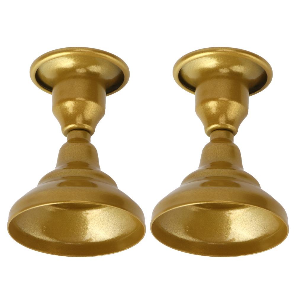 2pcs Tabletop Decor Candle Holder Gold Desktop Candle Stand Candlestick Holder Dining Table Decor