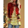 Christmas T Shirts Christmas Tree Snowman 3D Print Women Long Sleeve T-shirt Oversized Streetwear Woman Tunic Tees Tops Clothing