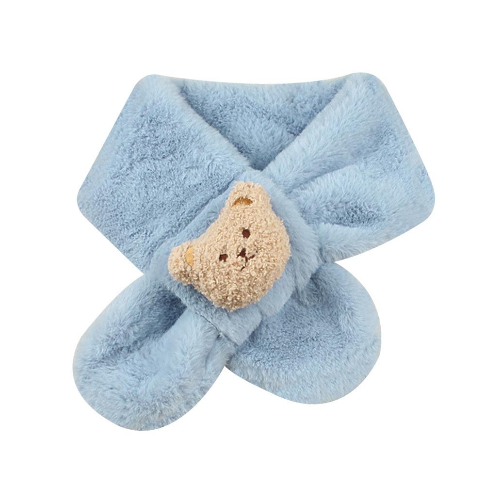 Plush Neck Warmer Warm Plush Scarf Fashion Children Cross Neckerchief  Outdoor
