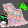Glow In The Dark Blanket Unicorn Blanket Luminous Warm Flannel Blankets Bedroom Magic Blankets Super Cozy Plush Siesta Leisure Coverings