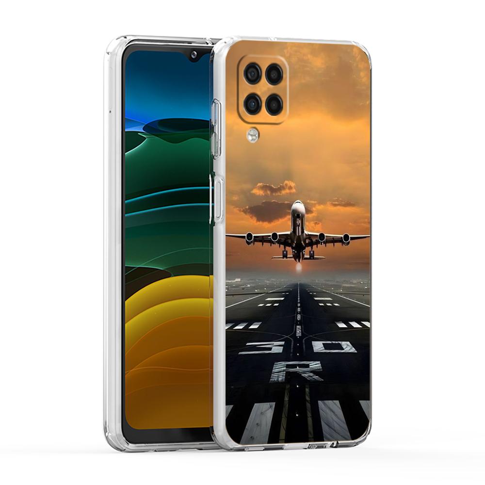 Мягкий чехол для Samsung Galaxy A25 A23 A22 A52S A52 A55 A72 A41 A31 A13 A11 Прозрачный чехол для телефона Вдохновленный путешествиями Маршрут самолета