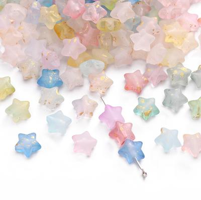 50 шт. акриловых бусин-звездочек для изготовления ожерелий, браслетов, серег, ювелирных изделий, аксессуары для рукоделия