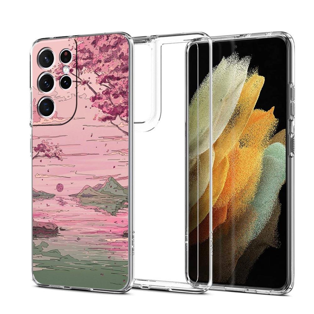 Чехол для телефона INS Japan Sunset Scenery Clear для Samsung Galaxy S23 S22 5G S20 Ultra S21 FE 5G S10E S9 S8 S10 Plus, мягкая задняя крышка.