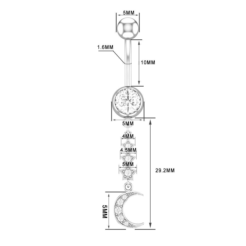 316L Surgical Steel Belly Button Ring CZ Navel Belly Ring Piercing Body Jewelry