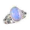 Natural Rainbow Moonstone Gemstone 925 Solid Sterling Silver Ring Size 7.5 M6b72