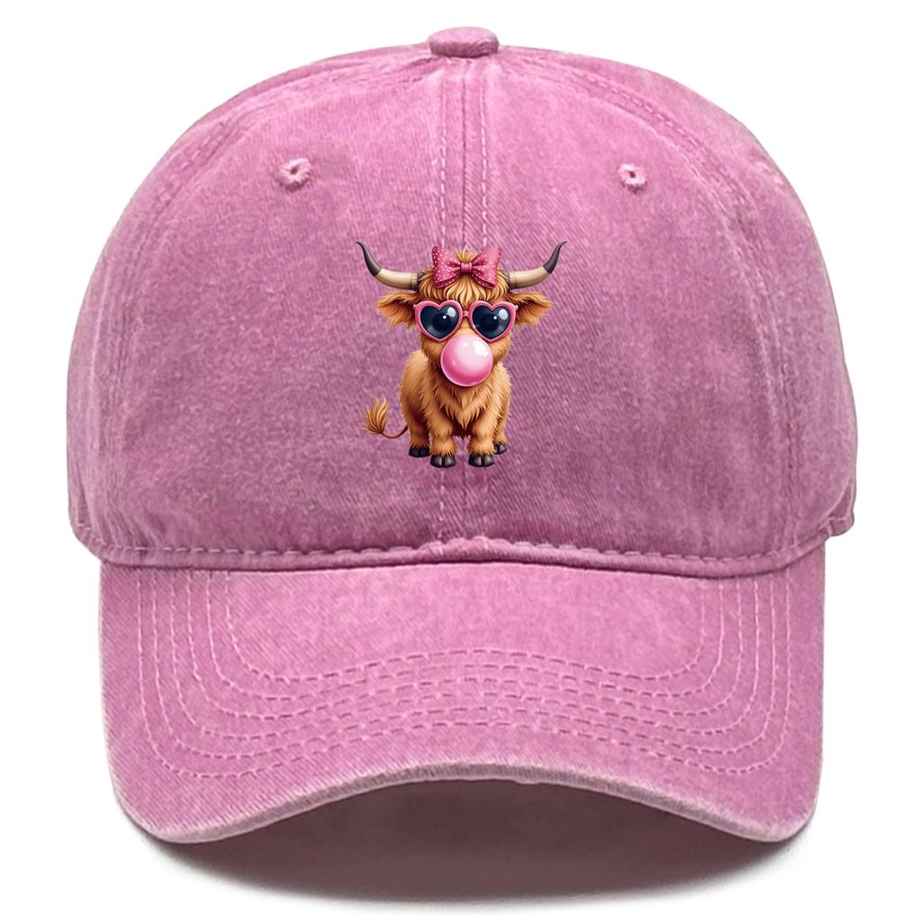 Cute Cow With Glasses Print Snapback Baseball Hat Woman's Cap Hip Hop Adjustable Baseball Cap Perfect For Outdoor Accessory