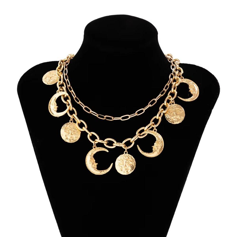 Fashion Multilayer Necklace Golden Cowboy Cowgirl Choker Adjustable Metal Collarbone Chain Gift
