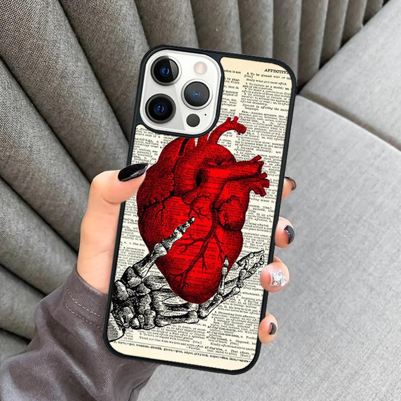 Чехол для телефона с анатомией человеческого сердца Для iPhone 17 Air 16 16e 15 13 14 Pro Max 11 12 Plus 2022 MAX Защитный чехол coque