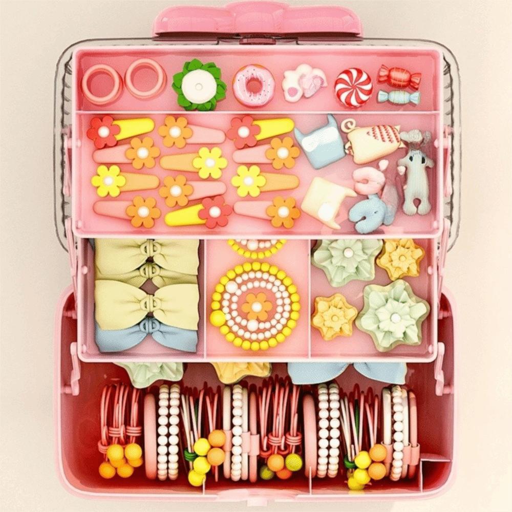 3Layer Jewelry Hair Accessories Storage Box Practical Display Collection Case Workspace Storage