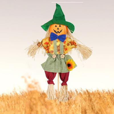 Маленькое пугало для осеннего урожая, пугало на День благодарения, деревенское пугало на открытом воздухе, украшение на Хэллоуин для сада, двора, газона, крыльца, знак