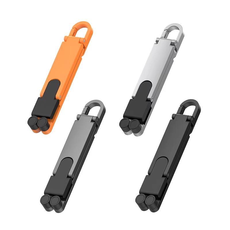 Mini Portable Keychain Phone Stand Aviation Aluminum Anti-slip Adjustable for Travel Live Streaming Vlog Shooting