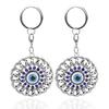 2 Pcs Evil Eye Keychain Openwork Round Twisted Diamond Turkey Blue Evil Eye Amulet Keychain Bag