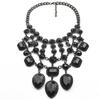 Fashion Fashion Luxury Black Multi-Layer Crystal Gemstone Tassel Necklace