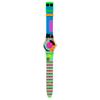 Swatch Кварцевые часы серии Neon, водонепроницаемость 30 м, 34 мм, разноцветный циферблат, корпус из био-основы, силиконовый ремешок, унисекс, SS08K119