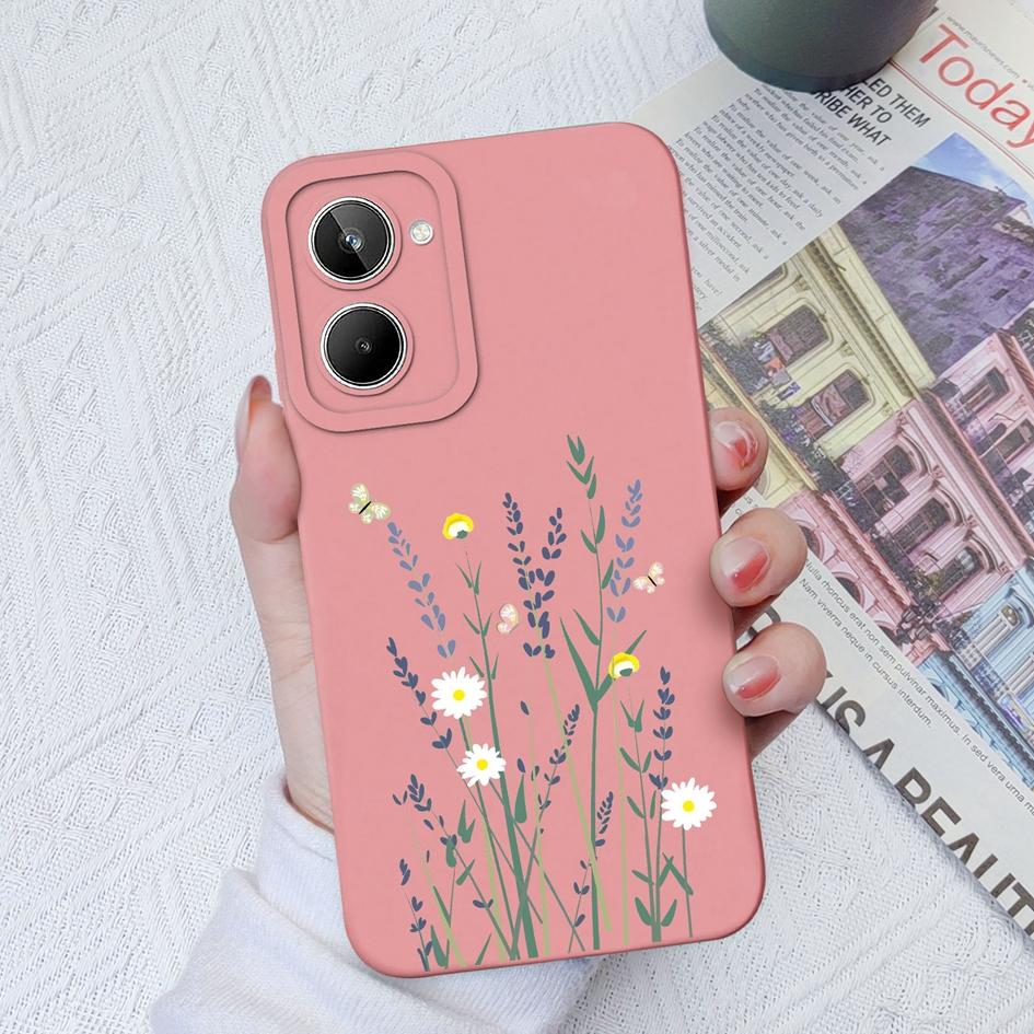 Чехол для телефона Realme 9 9i 4G 5G 5 6 7 8 9 10 Pro + противоударный матовый модный жидкий силиконовый чехол с цветком авокадо, мягкий ТПУ для OPPO Realme Fundas Coque