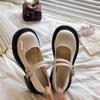 Fashion Classics Shoes Female 2025 Mary Janes Women's High Heels Daily Pumps Women Round Toe Med Heel Buckle Strap Platform Shoes Women