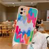Melted Colorful Painting Phone Case for iPhone X XR XS 7 8 Plus 11 12 13 pro MAX 13mini Translucent Matte Case