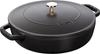 Staub Saute Pan Black Large Two Hand Cast Enamel Pot Shallow Sukiyaki Compatible with IH Japanese Braiser "Braiser 28cm" [Authorized Product]