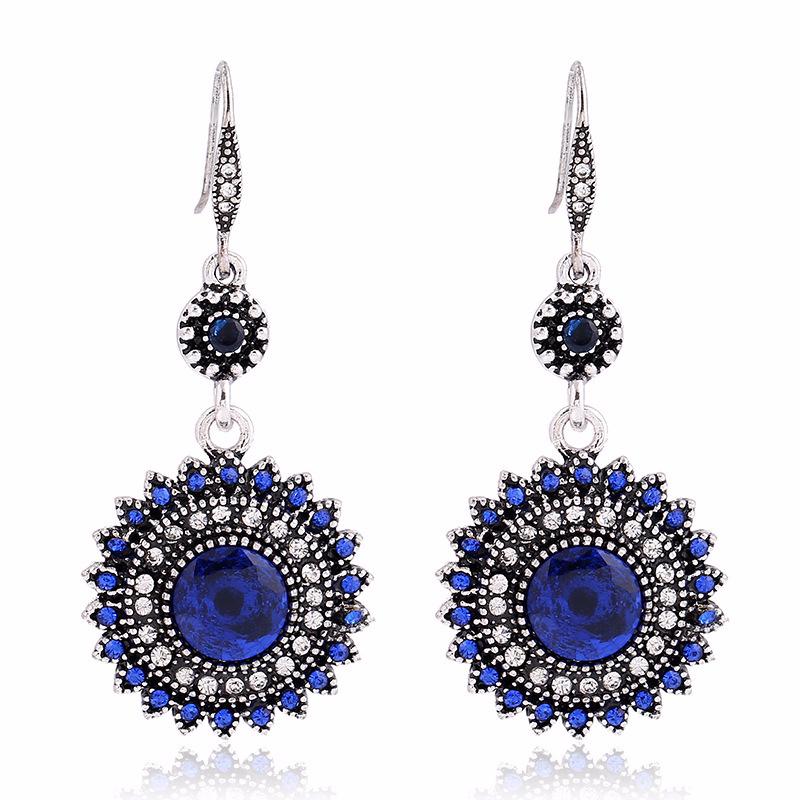 1Pair Women Earring Jewelry Drop Earrings Ethnic Vintage Sun Flower Bohemia Dangle Earrings