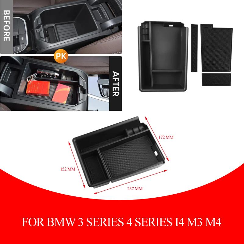 Car Console Organizer Armrest Storage Box For BMW 3 Series 4 Series i4 M3 M4 - Auxiliary Storage Center accessories