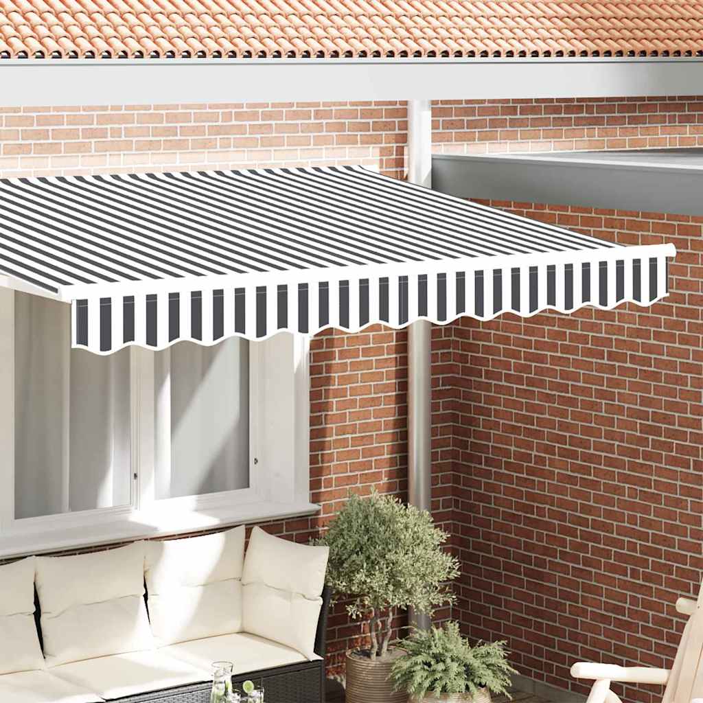 Replacement Awning Skirt Anthracite and White 2.5 m Polyester
