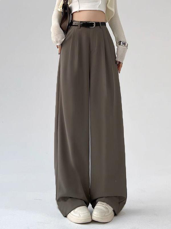 Women's Spring 2026 High-Waist Wide-Leg Floor-Length Suit Pants