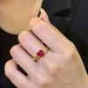 Xiaohongshu Винтажное Сплетница Красное Сердце Циркон Алмаз Роскошное Кольцо для Женщин