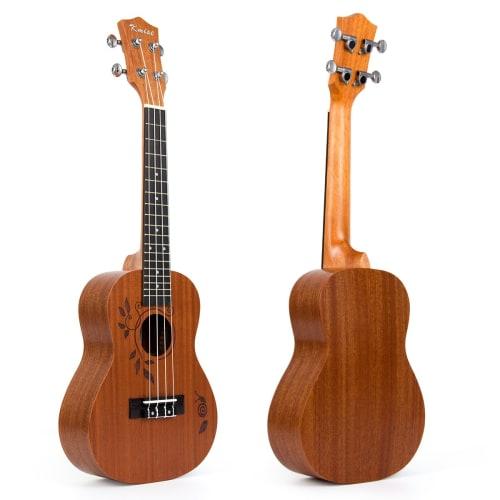 kmise 23-inch concert ukulele with tuner and case! Laser-etched top design