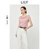 LILY одно плечо свинг-воротник пуловер вязаный свитер
