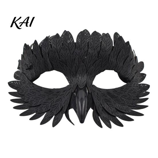 Plastic Feather Masque Bird Masquerade Masque, Iridescent Half Face Lightweight with 3D Beak for Halloween Costume, Cosplay Party Fashionable