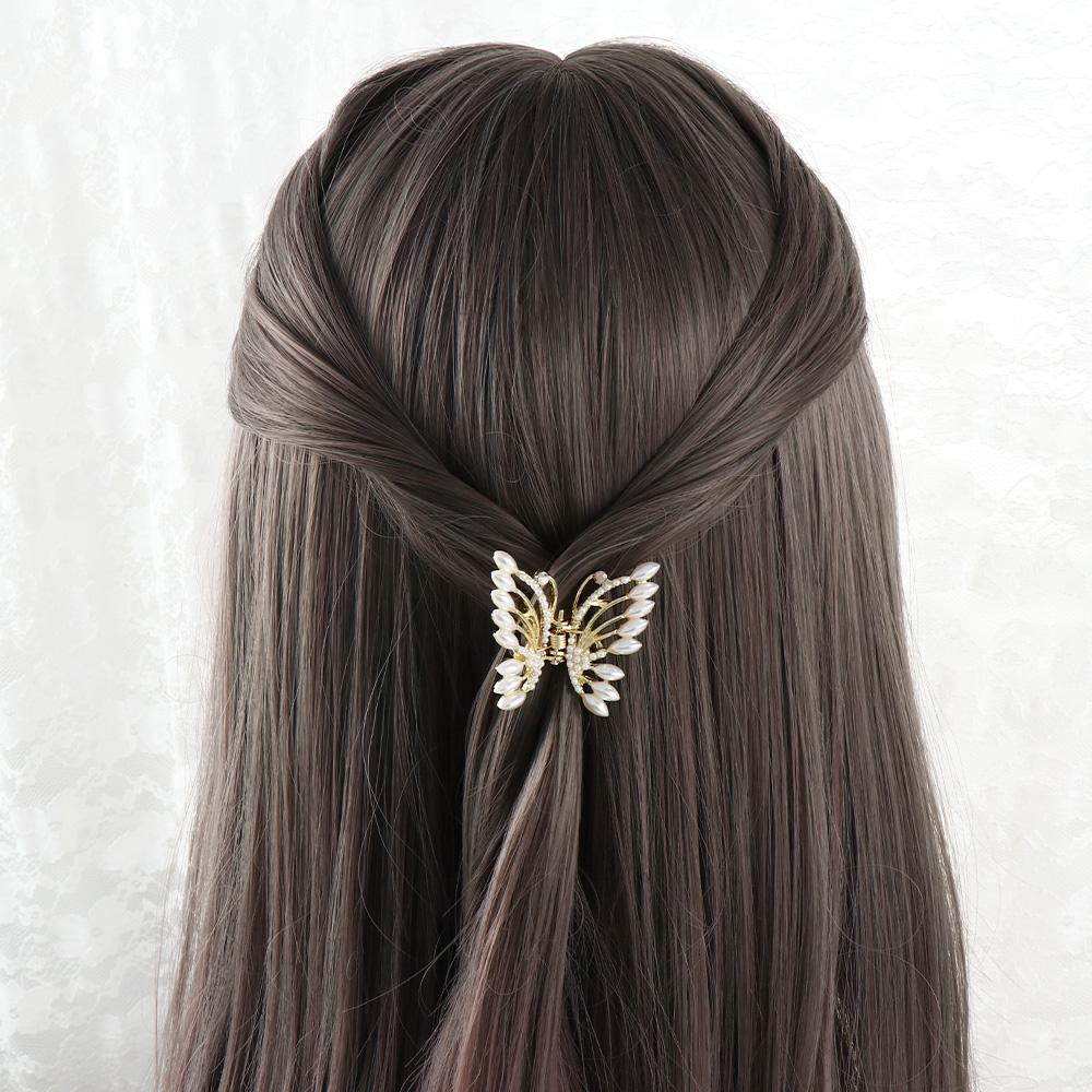 Милая элегантная девушка корейский цинковый сплав зажим зажим для волос жемчужные заколки для волос аксессуары для волос бабочка коготь для волос