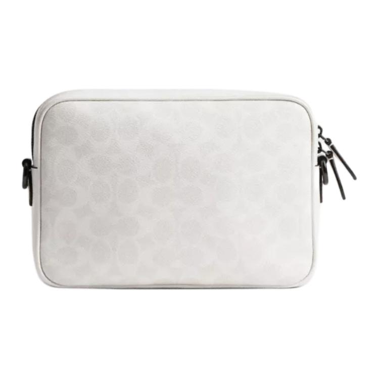 Coach Charter 24 Magnetic Snap Pocket Signature Coated Canvas And Calfskin Crossbody Bag Medium Men crossbody bag White CR712-XTP