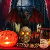 Gothic Bat Skull Wall Lamp 3D Skeleton Design Halloween Night Light Spooky Ambiance Light Horror Gift