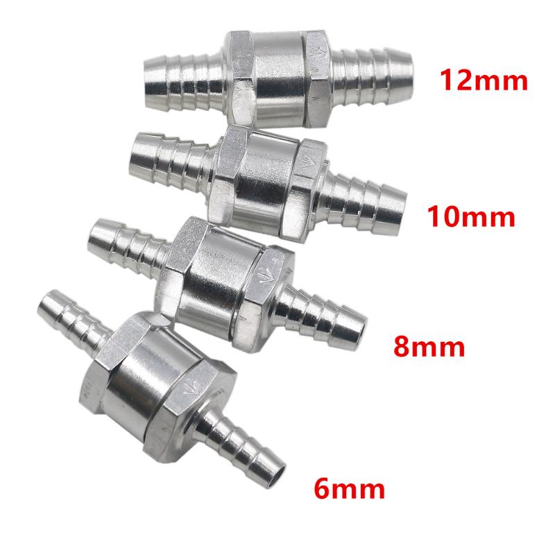 One Way 6/8/10/12/14/16mm 6 Size Valves Aluminium Alloy Fuel Non Return Check Valve One Way Fit Carburettor Wholesale Price