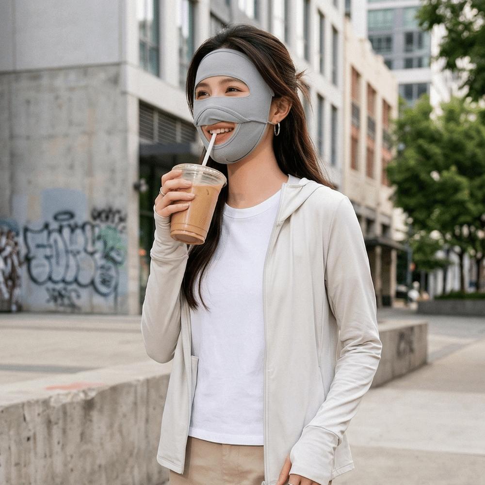 Moisture-wicking UV-resistant Face Mask Ice Silk Face Protection  Summer Season