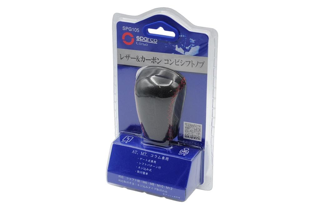 Sparco CORSA SPG105RD_J Sparco Corsa Ручка переключения передач Черная Кожа Красная Строчка
