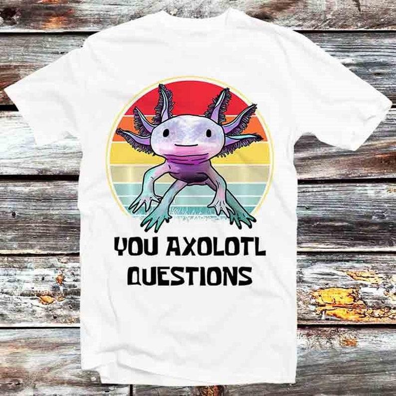 230 г/м² 100% хлопок Футболка You Axolotl Questions Dnd Онлайн-геймер D20 90-е 8-бит Винтаж Ретро Крутой подарок Мужская Женская Унисекс Мультяшная Аниме Топ Футболка B675