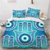3D Blue Evil Eye Duvet Cover King Queen Size Psychedelic Magic Drawing Eyes Bedding Set Kids Teens Adults Polyester Quilt Cover