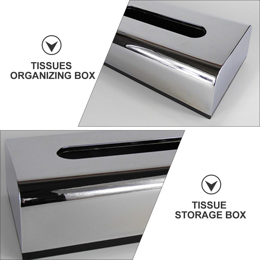 Коробка для салфеток Настольный чехол для салфеток Органайзер для туалетного столика Декоративный держатель для контейнера Диспенсер Пластиковый Современный Серебряный Стильный