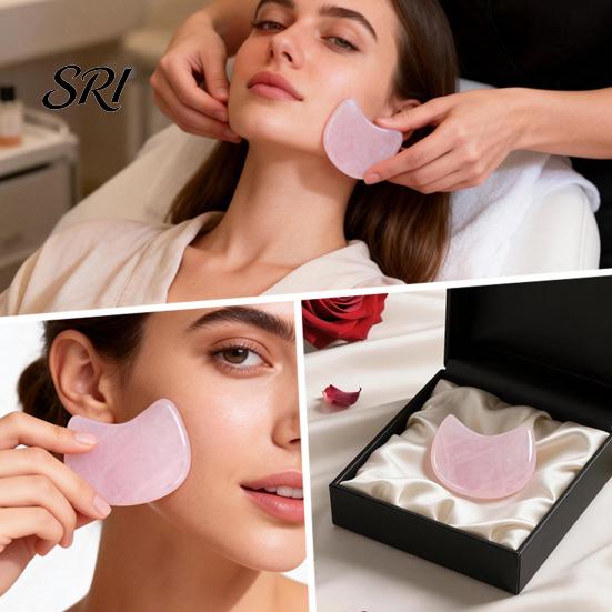 Sensitive Skin Gua Sha Pink Quartz Scraping Board Cat Head Shape Facial Massage Tool for Lifting Jawline Contour Massager Firming V-Face Line Relieves