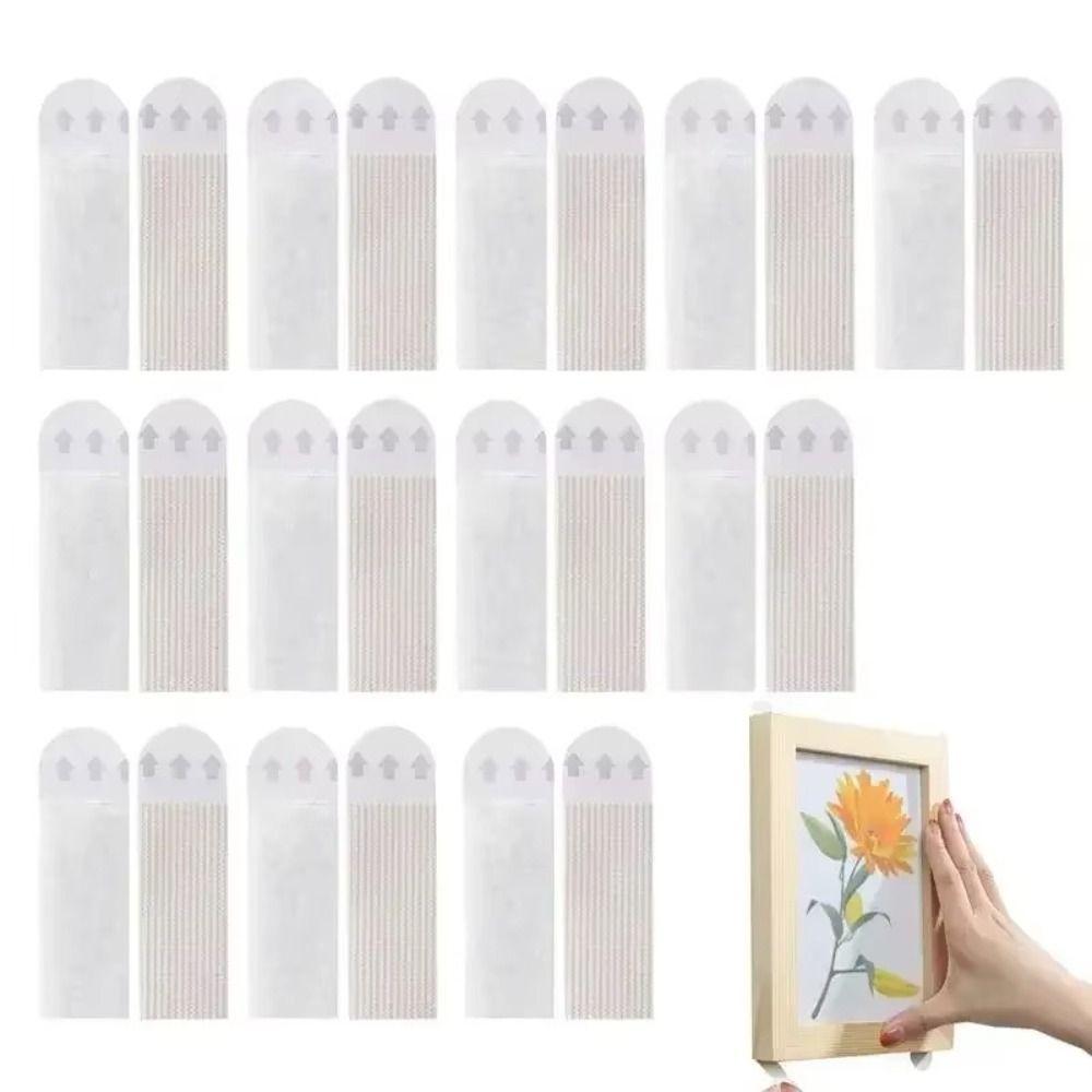 4 Pairs Punch-free Photo Frame Tape Strips Self Adhesive Poster Frame Hanging Stickers Home Office
