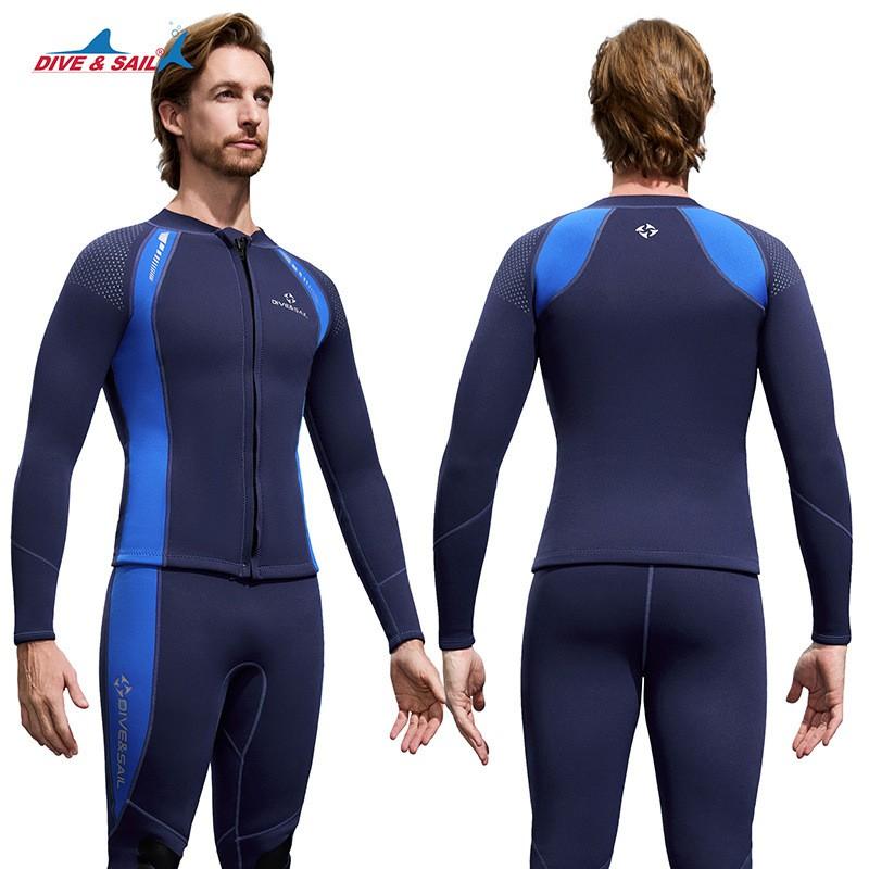 3mm Neoprene Wetsuit Top Snorkeling Diving Surfing Winter Swimming Warm Long Sleeve Separated Upper