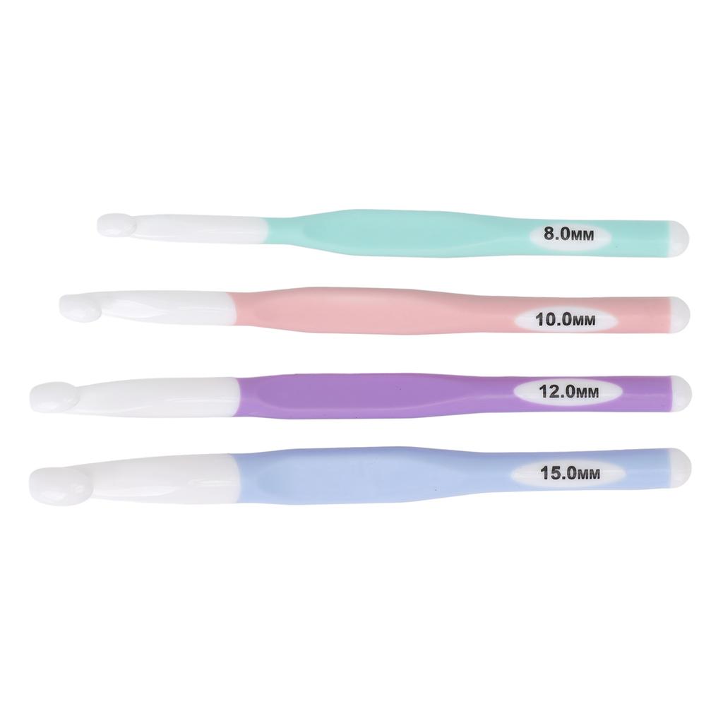 4 шт. крючки для вязания эргономичный дизайн прозрачная шкала пластиковый набор крючков для вязания ковров