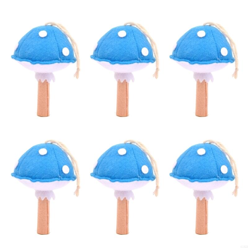 62KD Needle Felted Mushroom for Unique Bag Charm and Keychains 6Pack