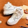 Anta Slip Resistant Abrasion Resistant Mid top Skateboard Shoes Women's White Gray Pink 922448082-3
