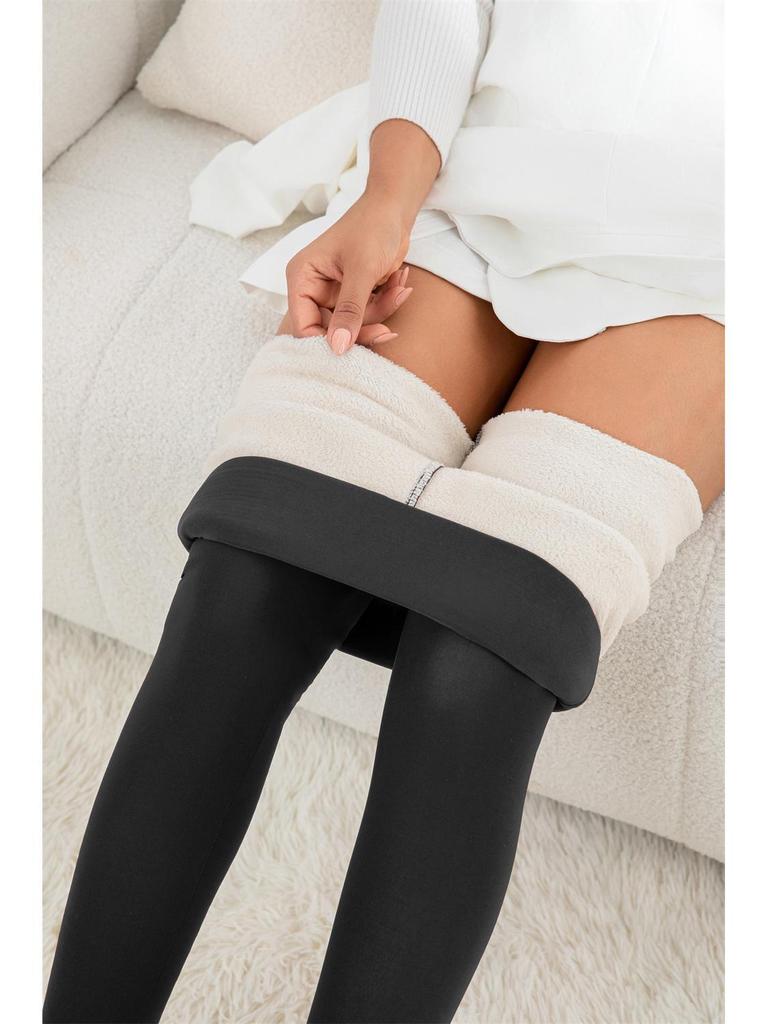 Уютные леггинсы из овчины больших размеров для тепла и комфорта осенью и зимой