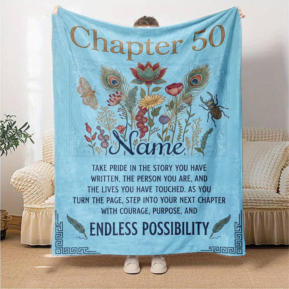 Embrace Next Chapter Customize Your Name Blanket Soft Comfortable Lightweight And Versatile All Year Round Suitable For Travel Camping Picnics Sofas