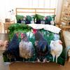 Пододеяльник с изображением фермерской курицы King Queen, комплект постельного белья с изображением милого цыпленка, семейное одеяло с изображением животных, 2/3 предмета из полиэстера, покрывало
