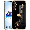 Protective Case - Booling - for Samsung Galaxy A54 5G - Shockproof - Anti-Scratch - Black Heart Pattern