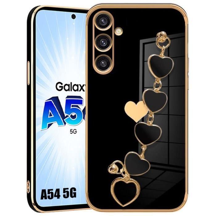 Coque de protection - Booling - pour Samsung Galaxy A54 5G - Antichoc - Anti-Rayure - Motif Cœur Noir